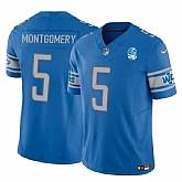 Men & Women & Youth Detroit Lions #5 David Montgomery Blue 2023 F.U.S.E. 90th Anniversary Vapor Untouchable Limited Stitched Jersey,baseball caps,new era cap wholesale,wholesale hats